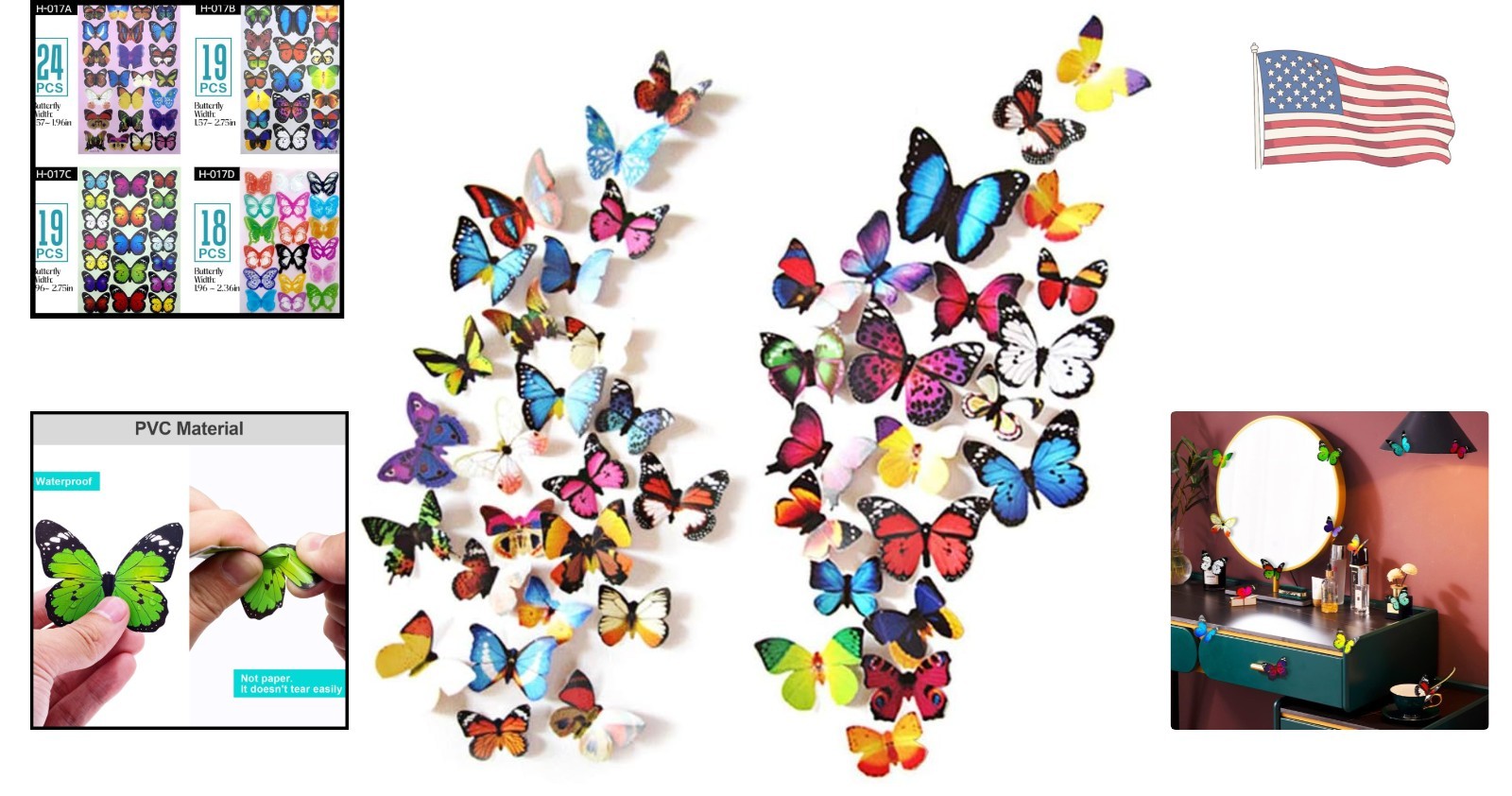 Waterproof & Fade-Resistant 80 PCS Butterfly Stickers – Perfect for Events