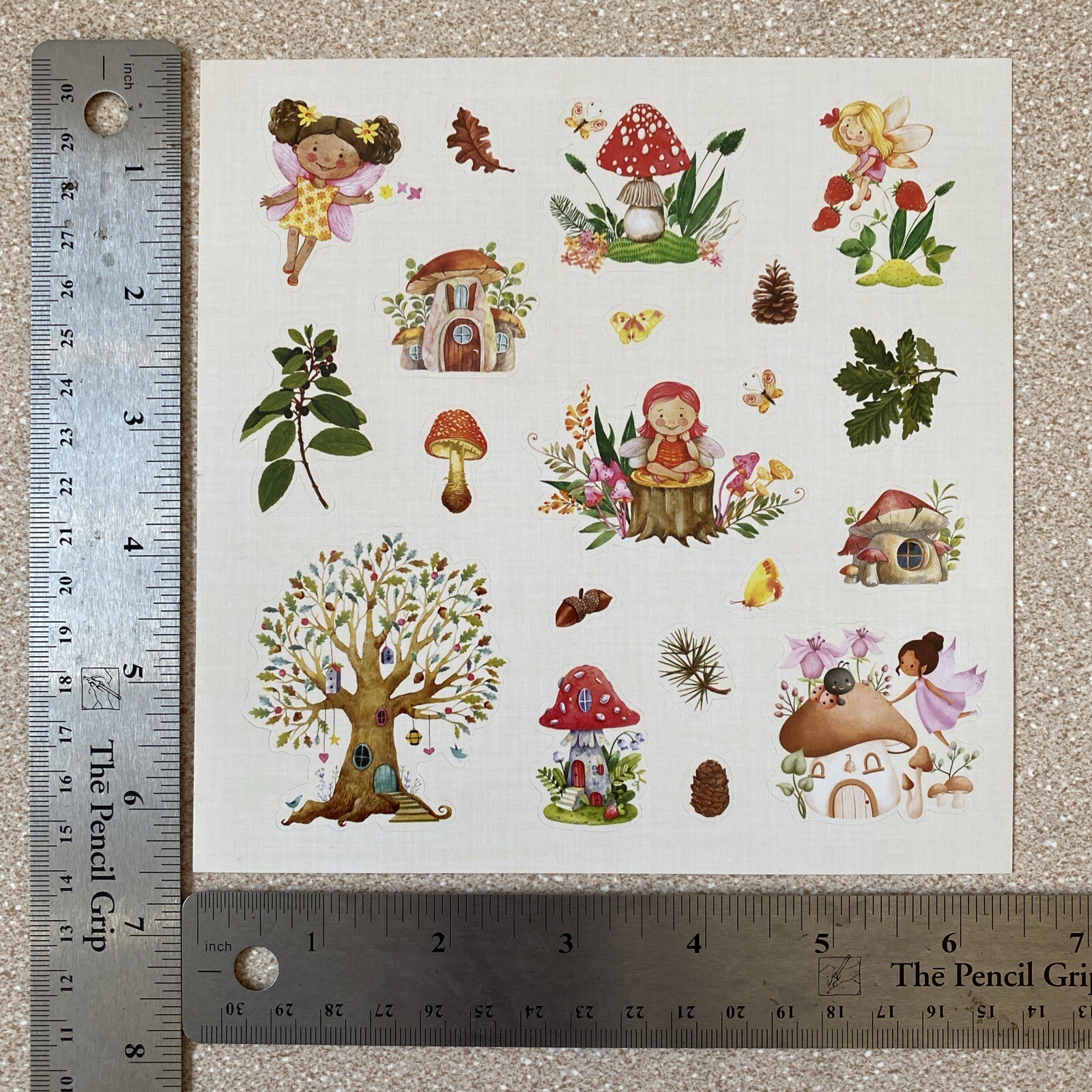 Kid Fairies Flowers Butterflies Spring Girl Mushrooms Tree Stickers Decorate New