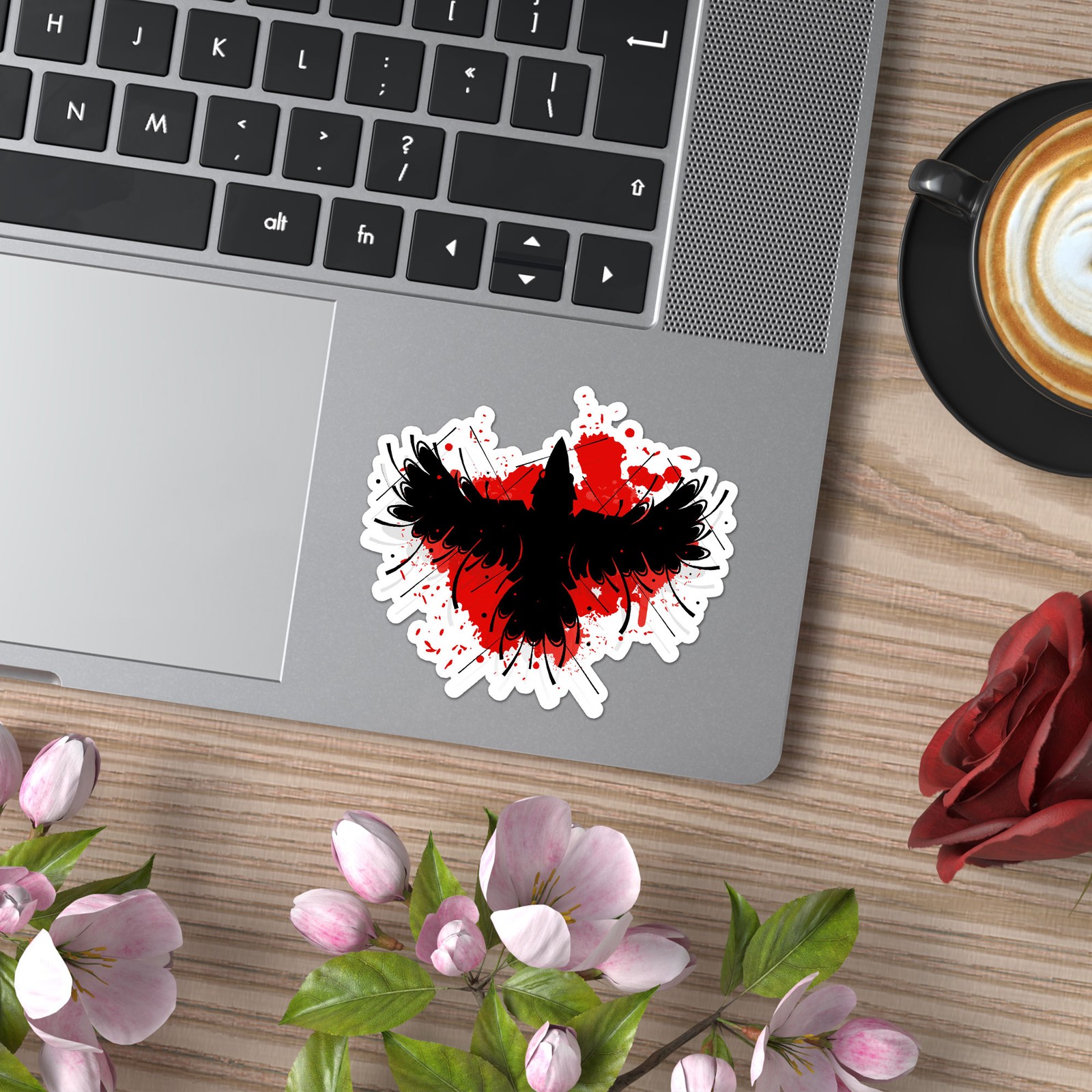 Crow Blood Splatter – Vinyl Decal Sticker – Car Window Laptop – ebn12031