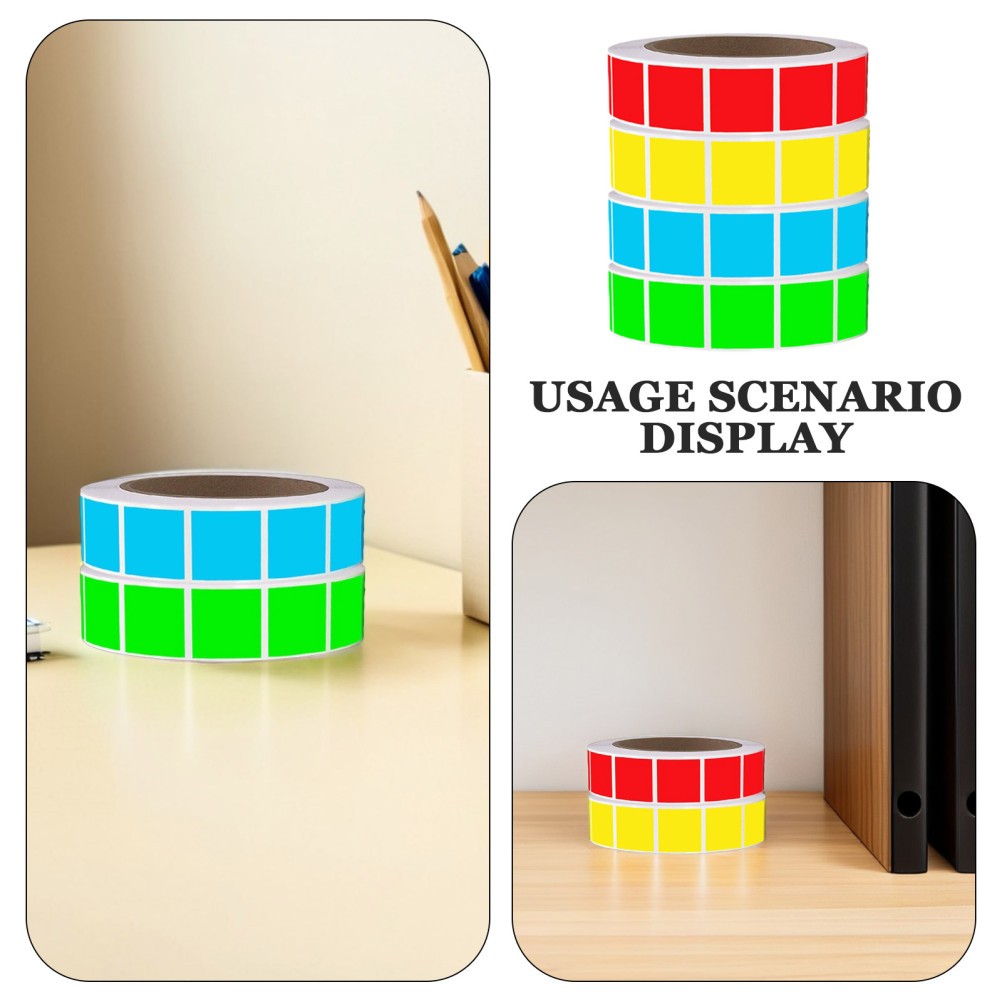 4 Rolls Adhesive Color Coding Labels: 1 X 1 Inch Removable Colored Labels