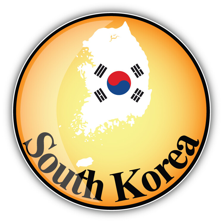South Korea Map Flag Glossy Label Car Bumper Sticker Decal