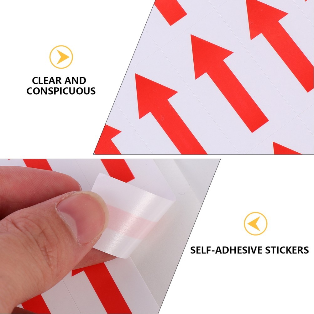500 Pcs Red Arrow Sticker Self Adhesive Copper Paper Directional Label