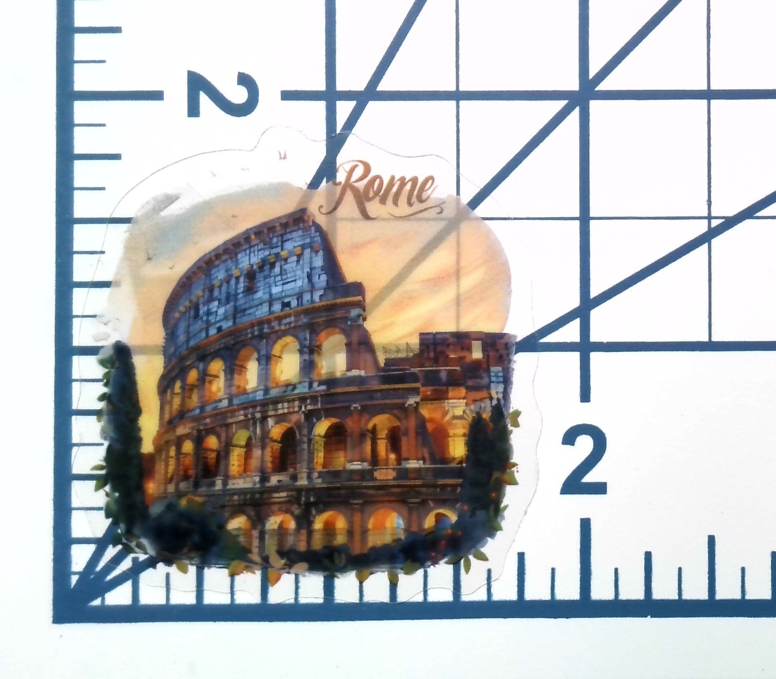 Clear Vinyl Sticker Rome Colosseum Decal Italian Landmark Travel Souvenir