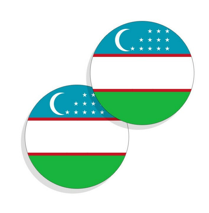 Uzbekistan Flag Stickers Flag Decals Round Indoor Outdoor 4 Circles