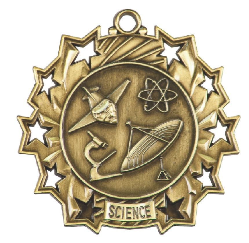 Science Fair Science Medals Award Trophy W/Free Lanyard FREE SHIPPING TS515