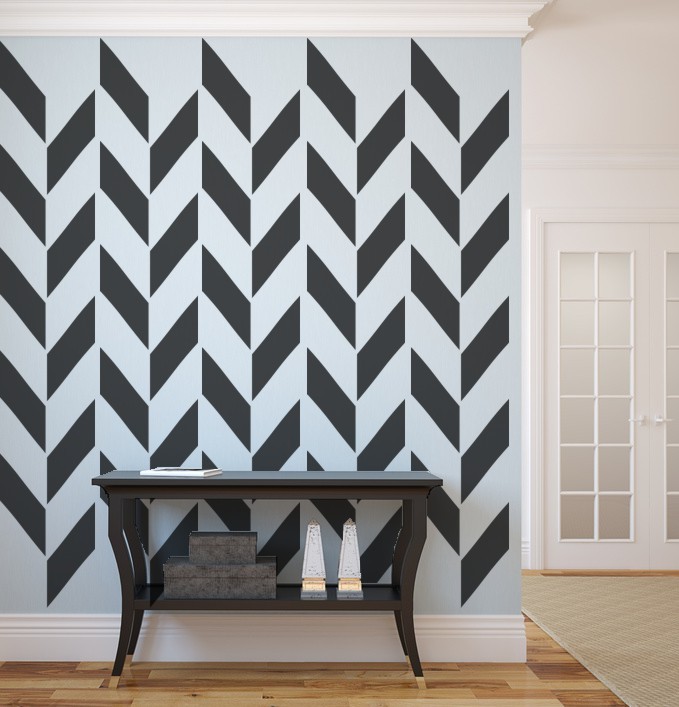 Herringbone Wall Decal, As Seen In Gray Magazine, Apartment Therapy, Geometric