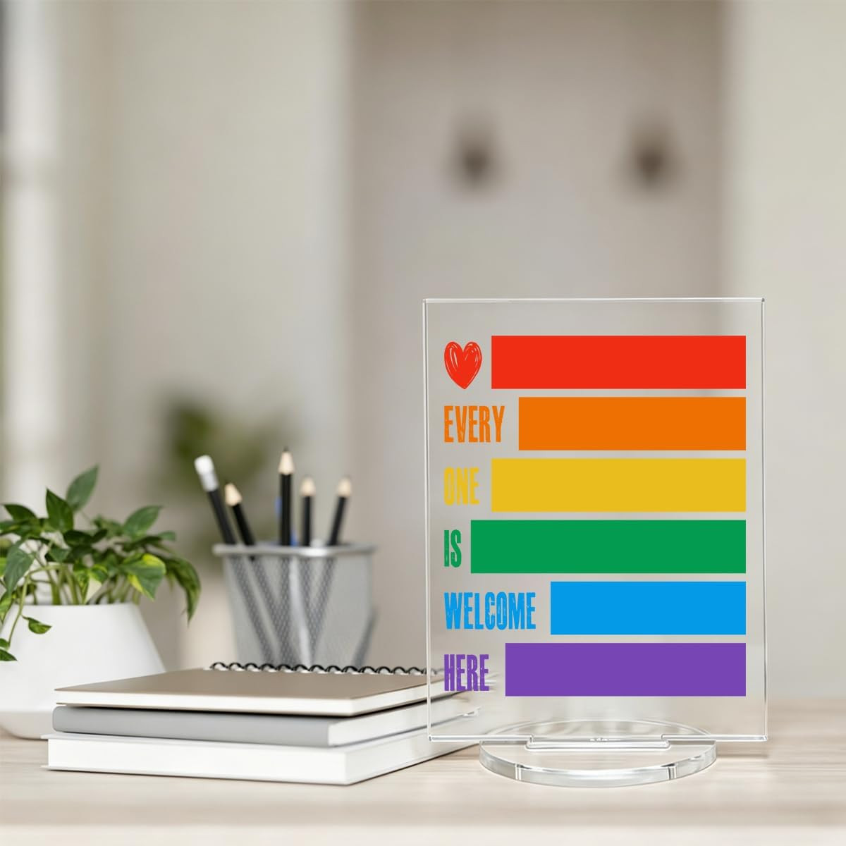 Pride Decorations – LGBTQ Gifts for Gay Men Women – Every One Is Welcome Here Ra