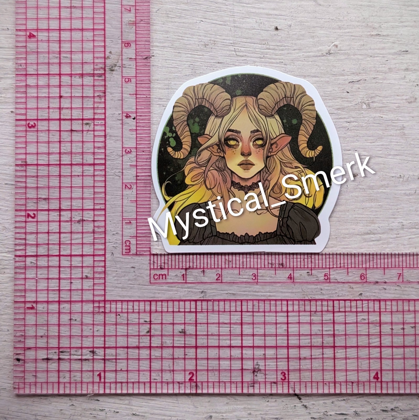 Haunted Active Spirit Demon Girl With Horns The Sunflower Power Dark Sticker 1p