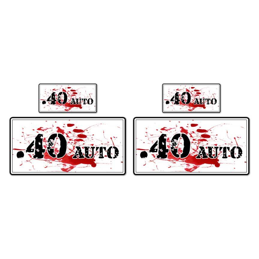 .40 Auto Ammo Box Set, Vinyl Decal Sticker, 2@ 1"x2" & 2@ 2"x4", #8461