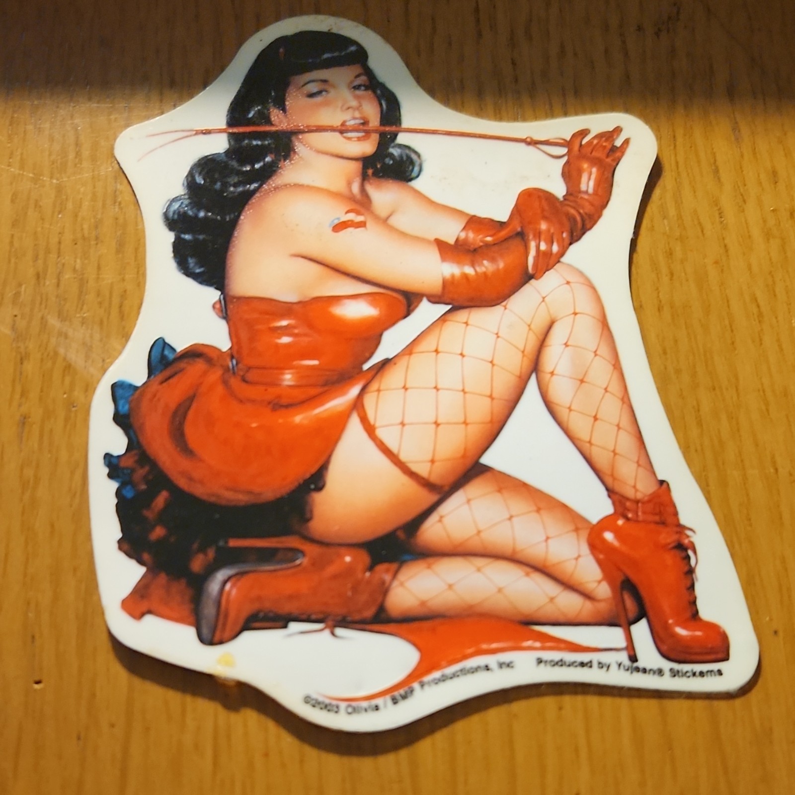 Yujean Stickems Pin-up Red Vinyl Sticker Fishnet Pop Art Self-Adhesive