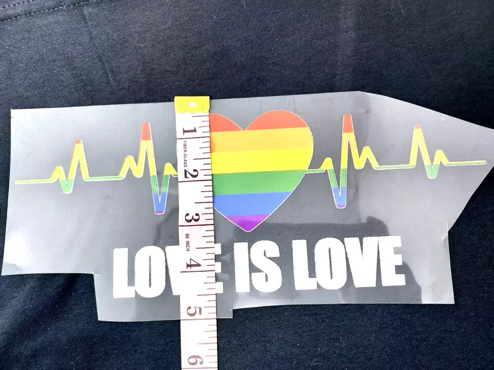 LGBTQ Love is Love Pride Sublimations Stickers Easy to Iron On T-shirt (3 Pack)