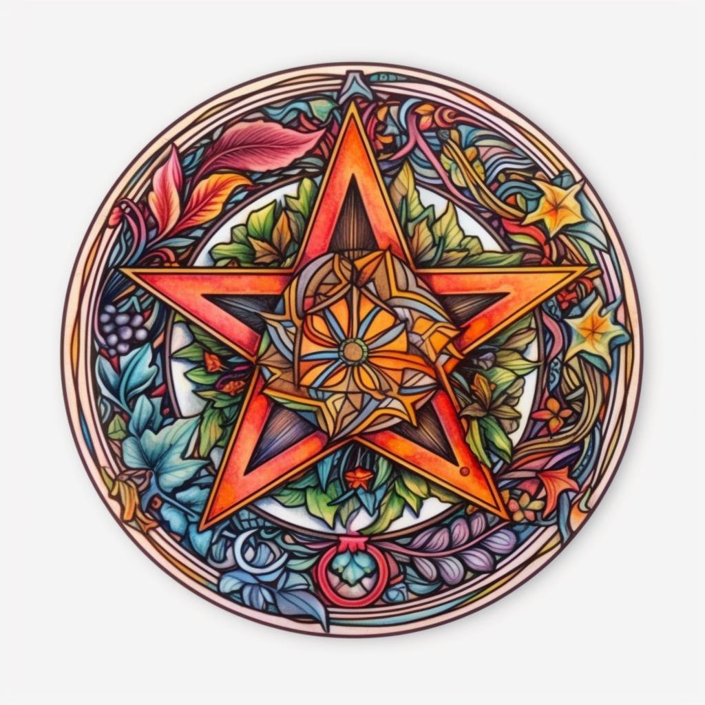 Pentagram A five-pointed star Vinyl Decal Sticker for Car, Laptop, tumbler, more