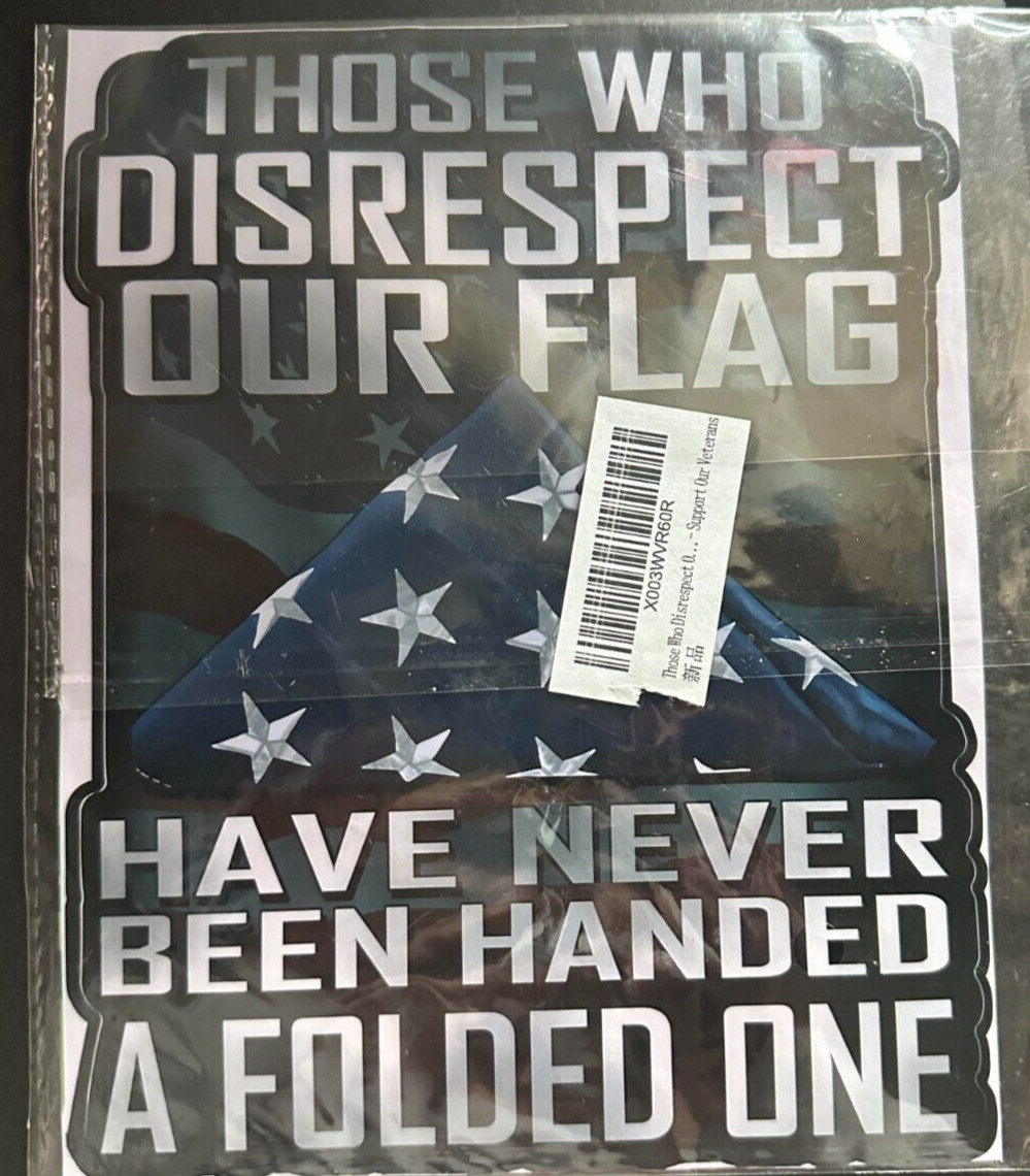 2x Patriot Flag Folded Lost Soldier Veterans Support Military Sticker 7" x 5.5"