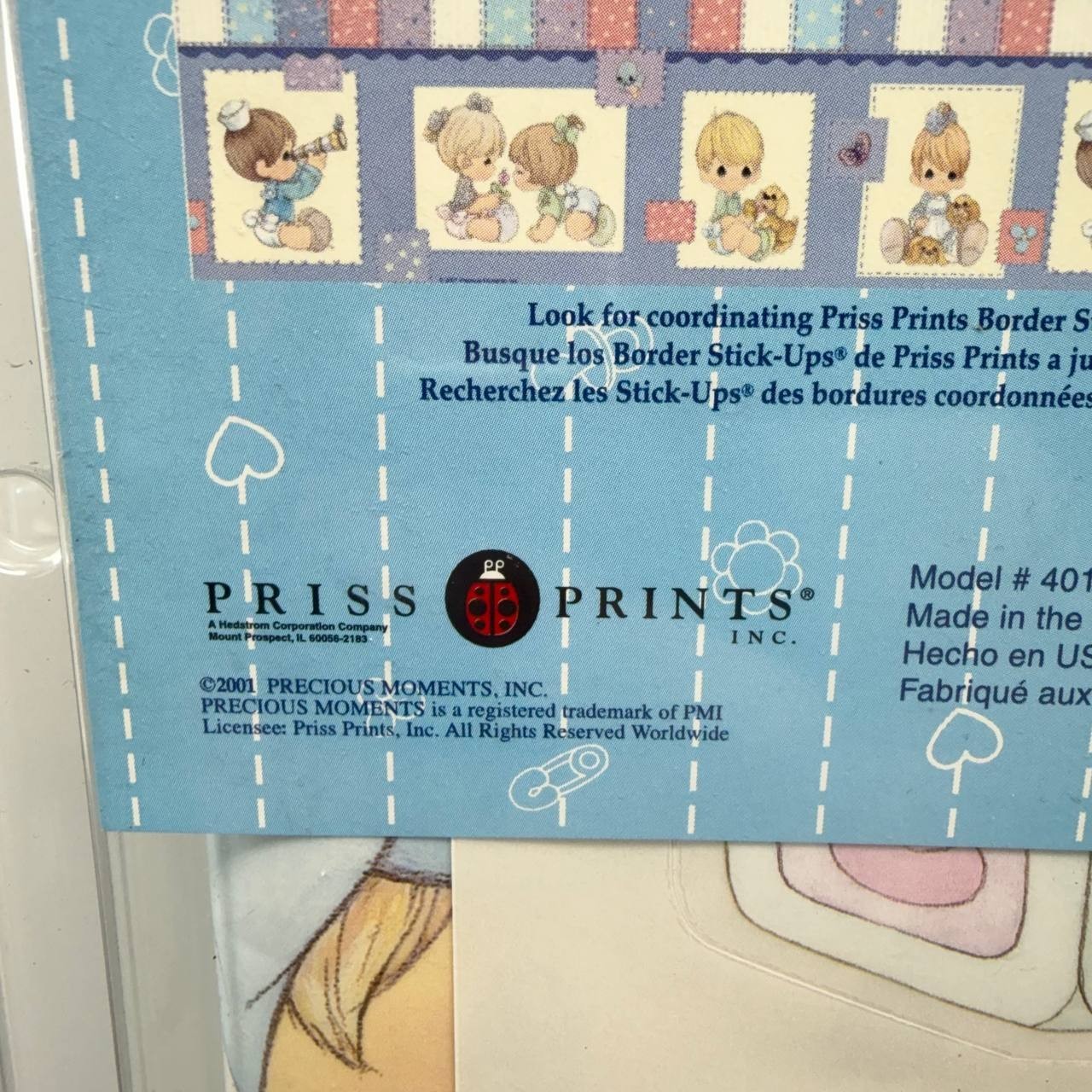 Precious Moments Priss Prints 40168 Vintage Baby Wall Decals 1999 Heart 25