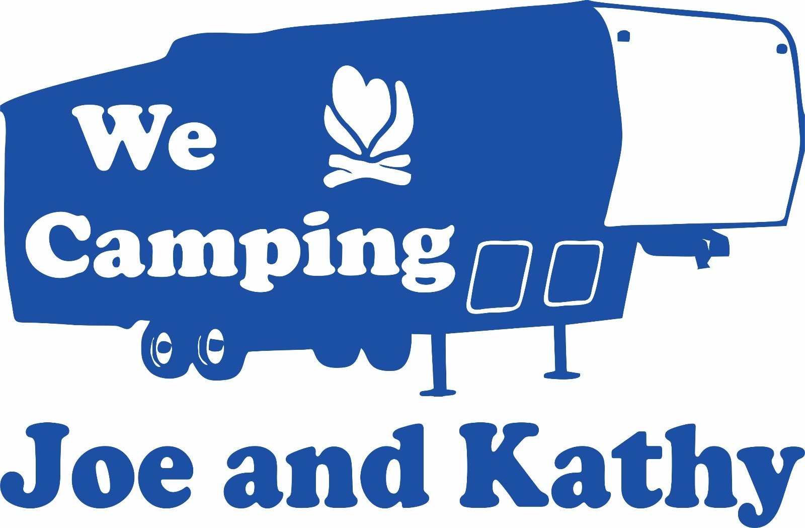 Camping 5th Wheel Camper Travel Trailer Custom Name Large Vinyl Decal Sticker
