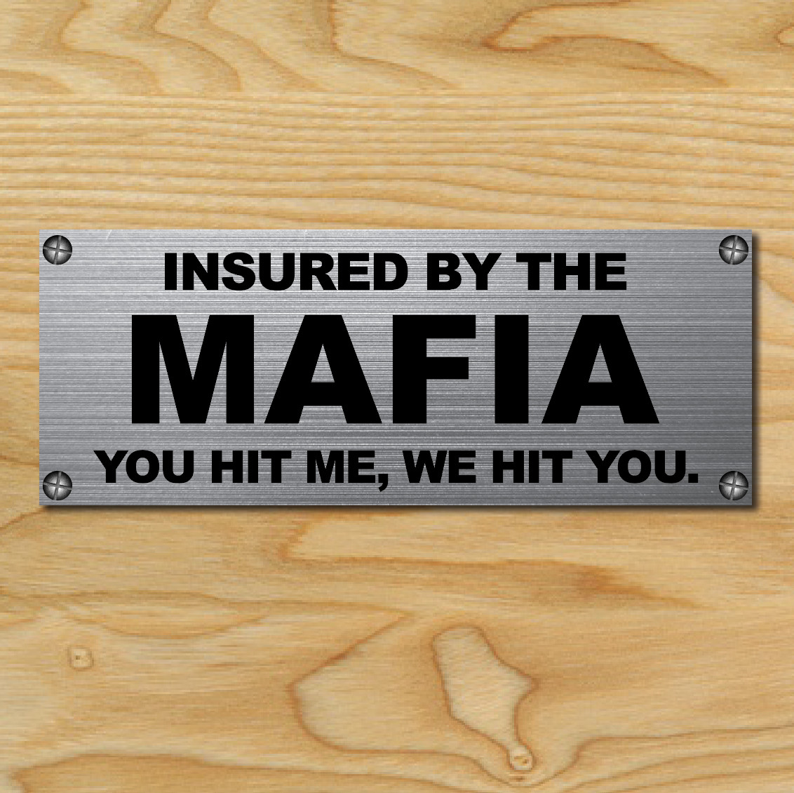 (1) INSURED BY MAFIA car Sticker Auto Race Drift JDM Decal Boost Tuner Funny NEW