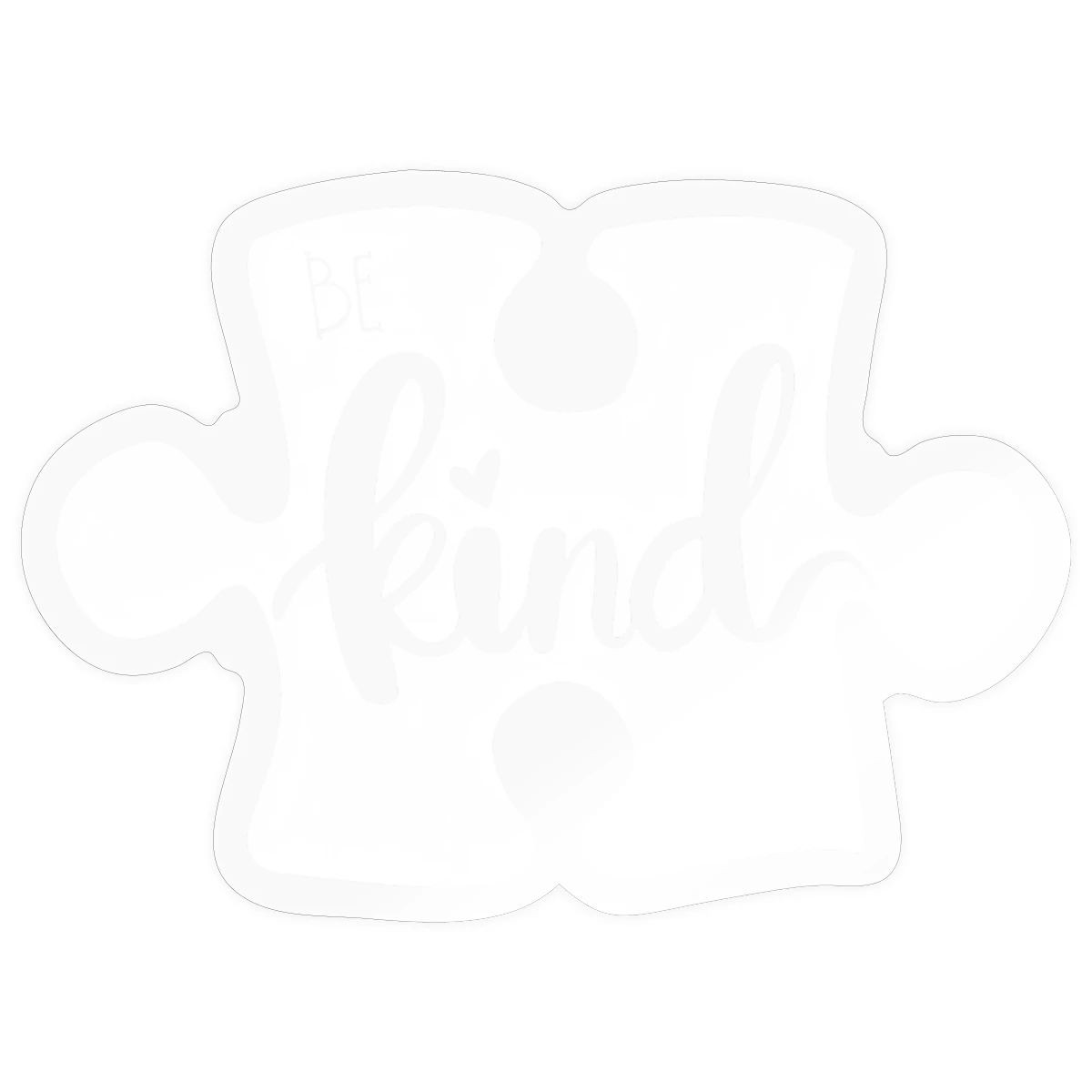 Autism Awareness Be Kind Puzzle Piece Sticker, max. 4 x 4", 4 x 4", transparent