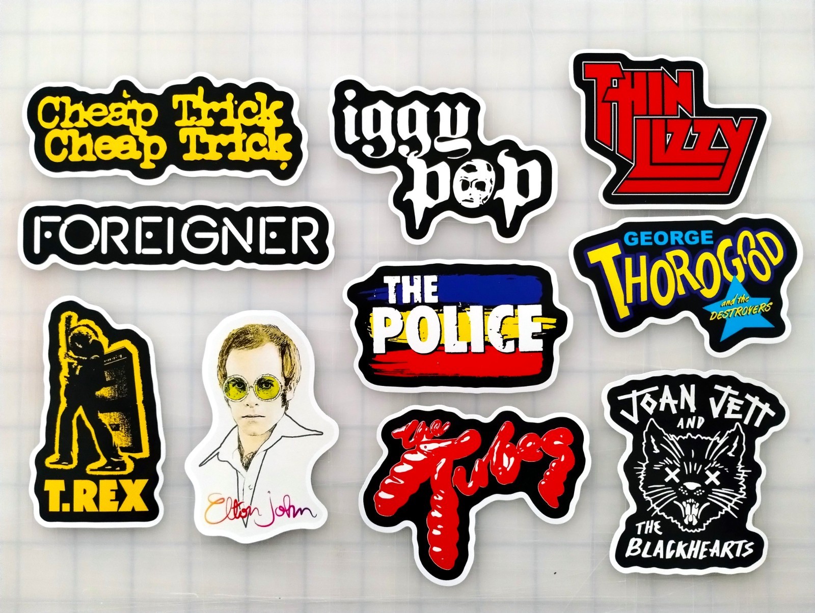 Classic Rock Vinyl Sticker Lot (10 Stickers) SET 4 metal roll vintage punk pop