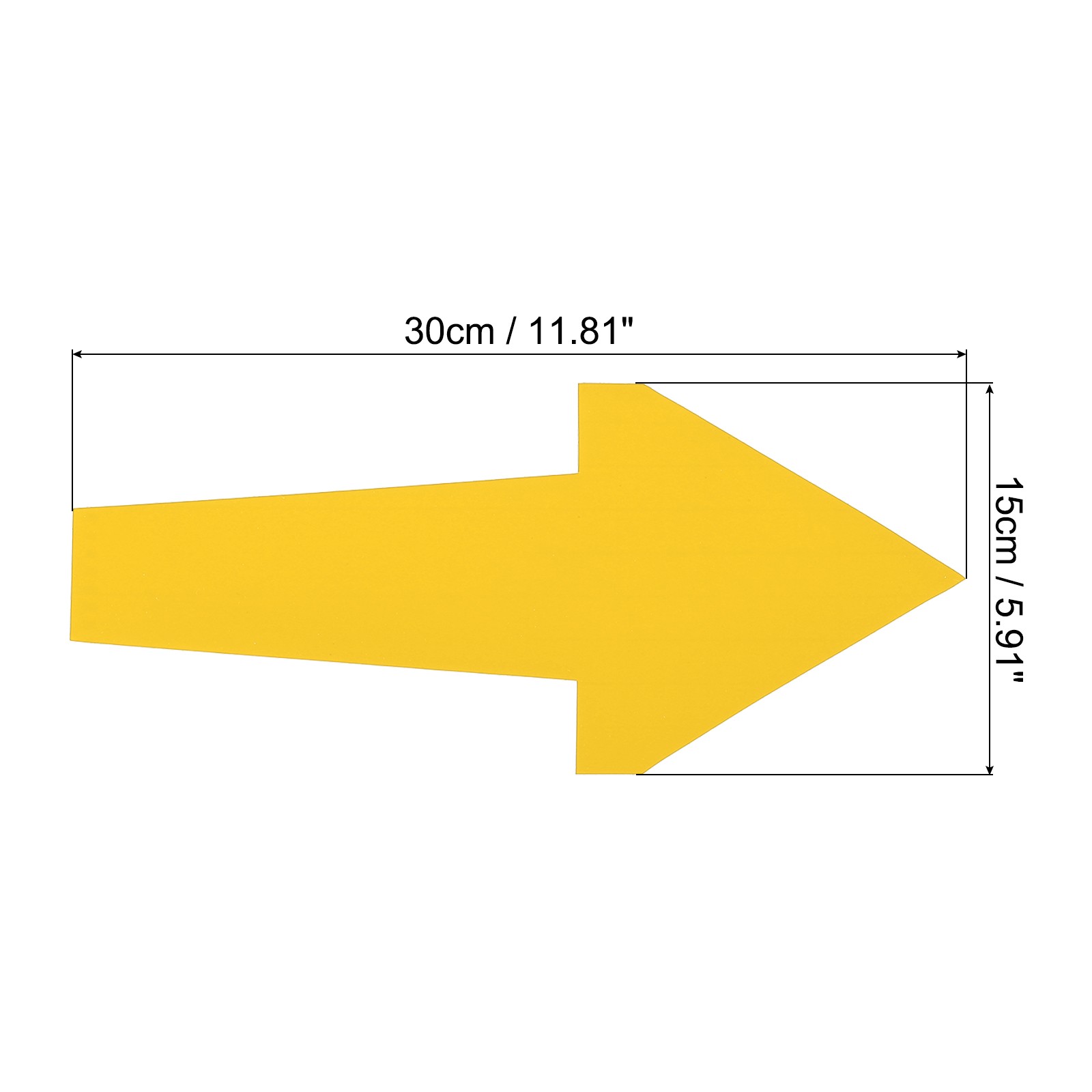12Pcs 12" x 6" Arrow Sticker, PVC Self Adhesive Arrow Sign, Light Yellow
