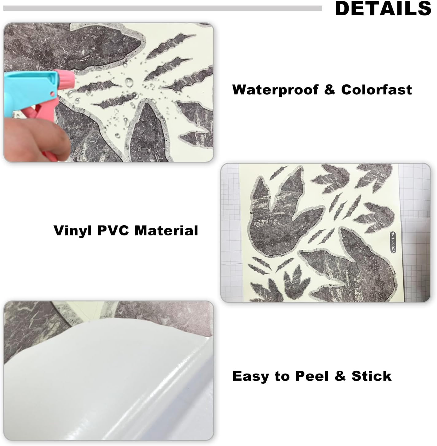 Vancoup Glow in the Dark Dinosaur Footprints Wall Decals | Cute Dino Tracks Wall