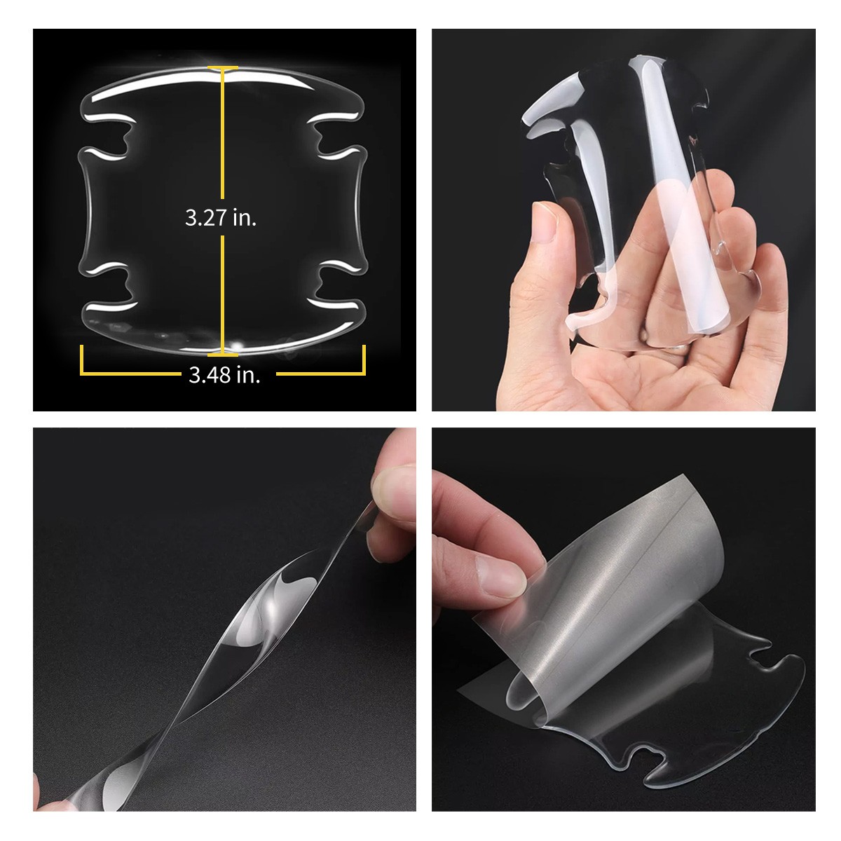 RAM Logo Universal Car Door Handle Cup Protector Clear Decal Sticker