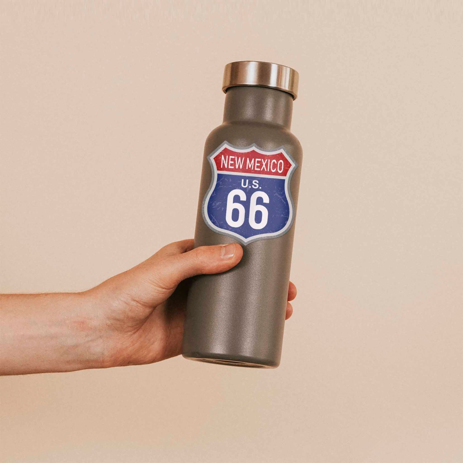 New Mexico Blue Route 66 Sticker – Cool NM Vintage Highway Sign Decal for Laptop