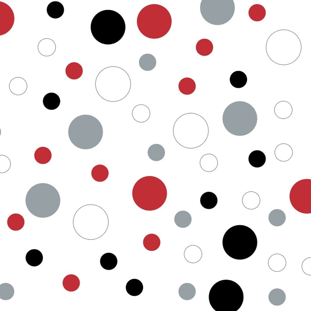 Red/Black/Silver/White Vinyl Wall Stickers – 2" & 4" Circles (60 Decals)