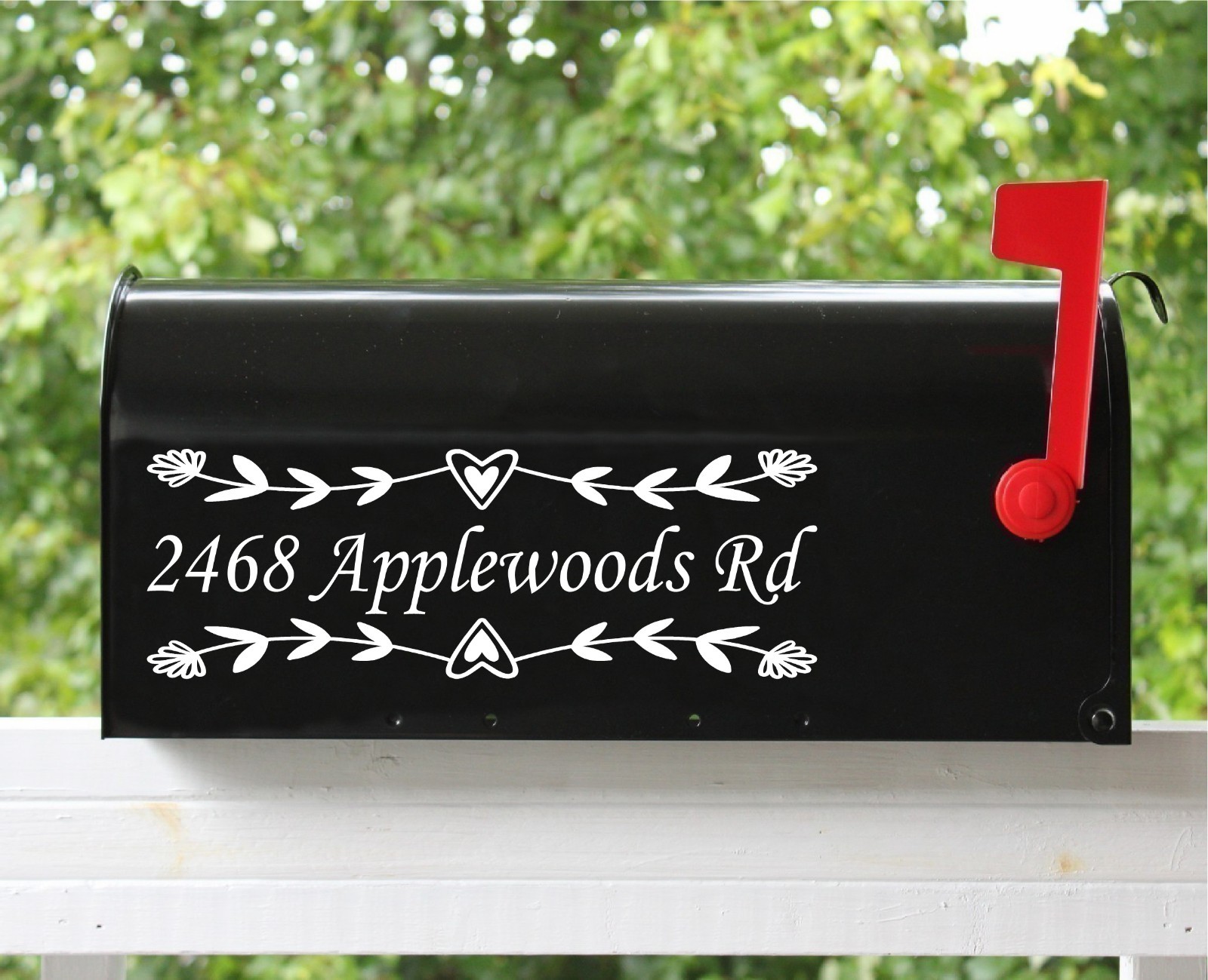 Set of 2 Custom Mailbox Address Decal Stickers 11" – Floral #03| 12 Font Choice