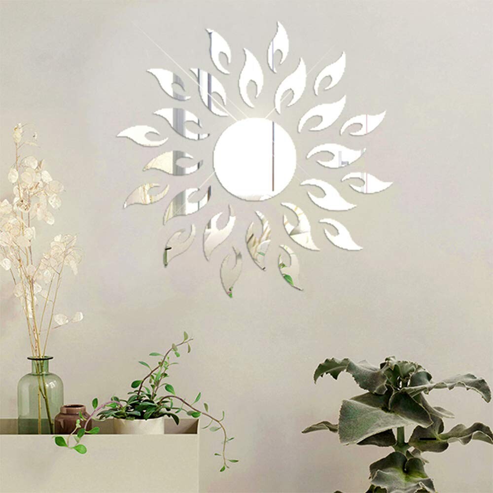 2 x Sunflower Mirror Wall Stickers Decor Acrylic DIY Self-Adhesive Wall 🔥NEW🔥