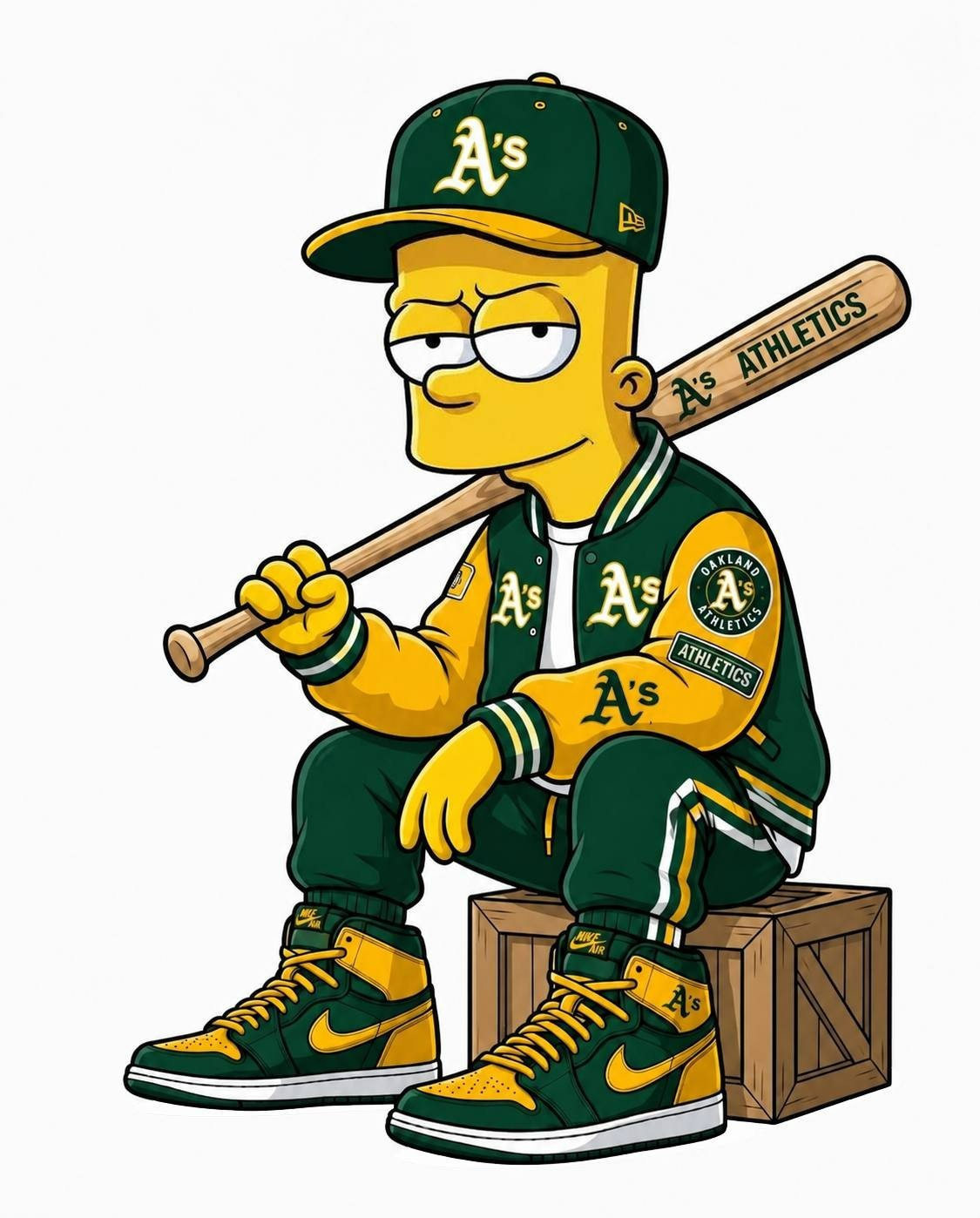 Bart Simpson A's Fan Sticker Decal Laptop Wall Mirror Cup Tumblr Locker Bin