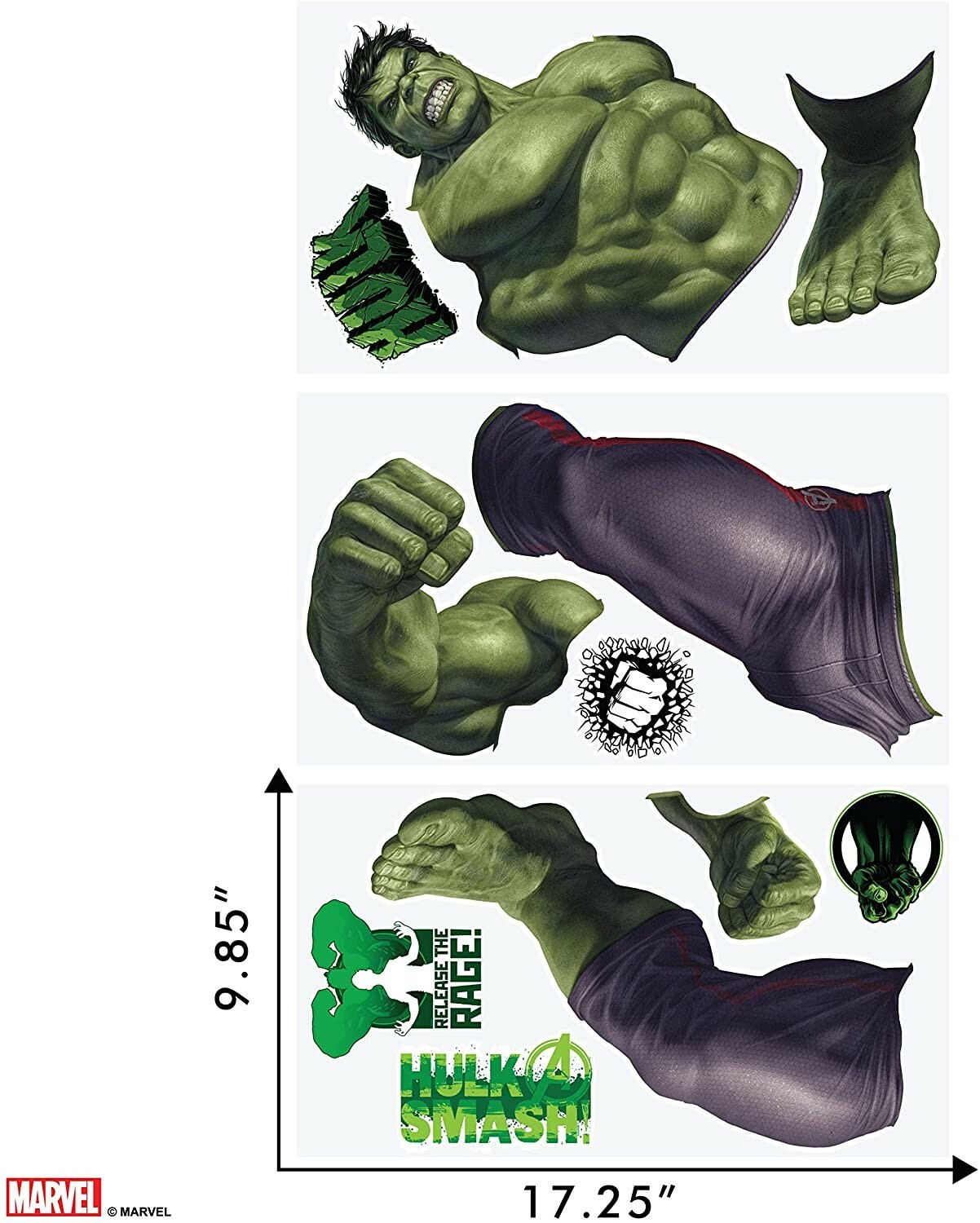 Marvel Incredible Hulk Wall Decal – with 3D Augmented Reality Interaction