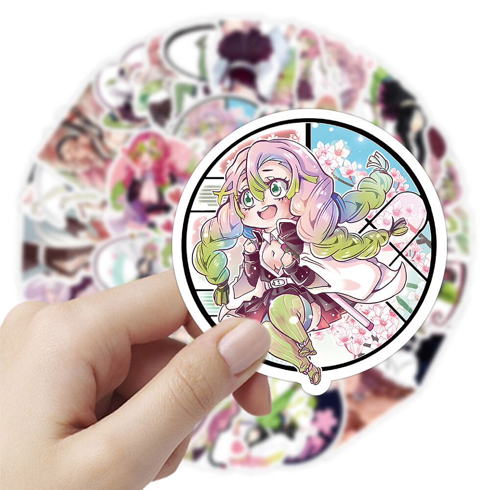 100Pcs Kanroji Mitsuri Demon Slayer Anime Stickers for Kids Bottle Waterproof