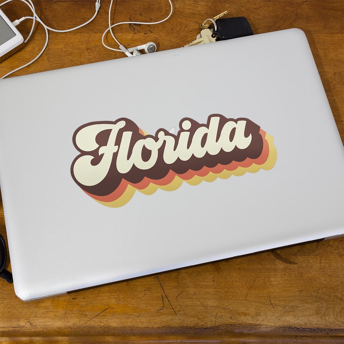 Bumper Sticker: Florida Groovy 70s Colors, Retro FL, US State Souvenir