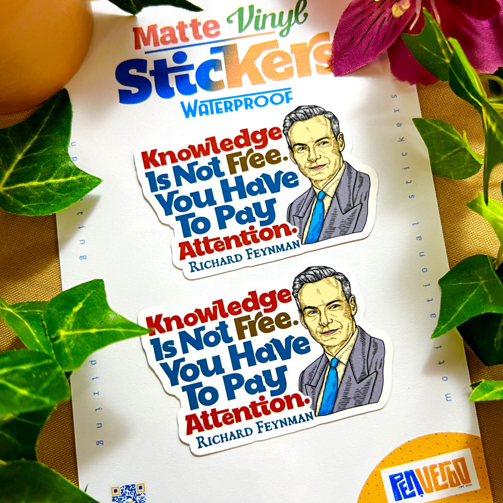 Richard Feynman Quote Sticker 2pcs | Knowledge | Life Philosophy | PI509