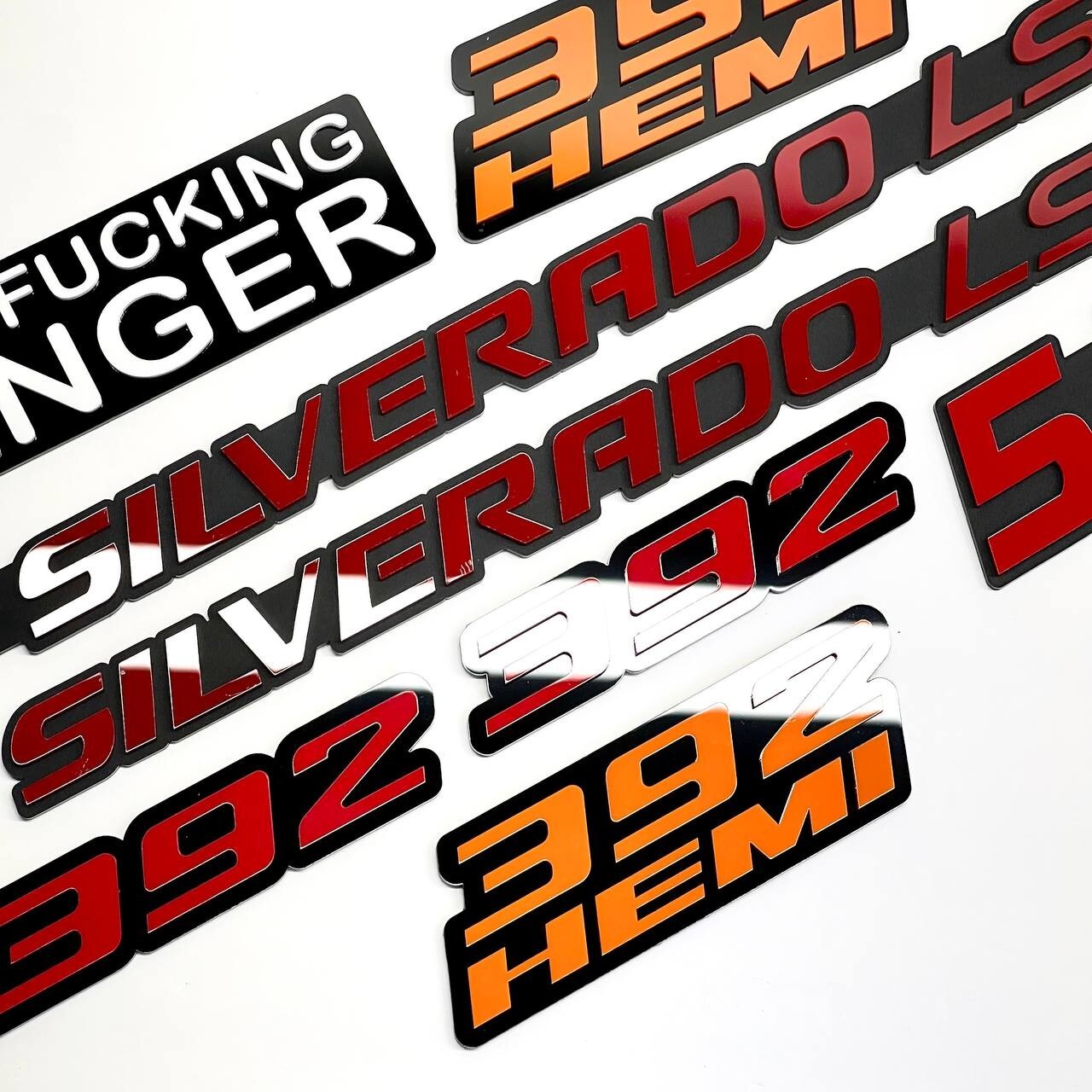 Customized Car Acrylic Emblem Badge MULTI COLOR Custom Text Names