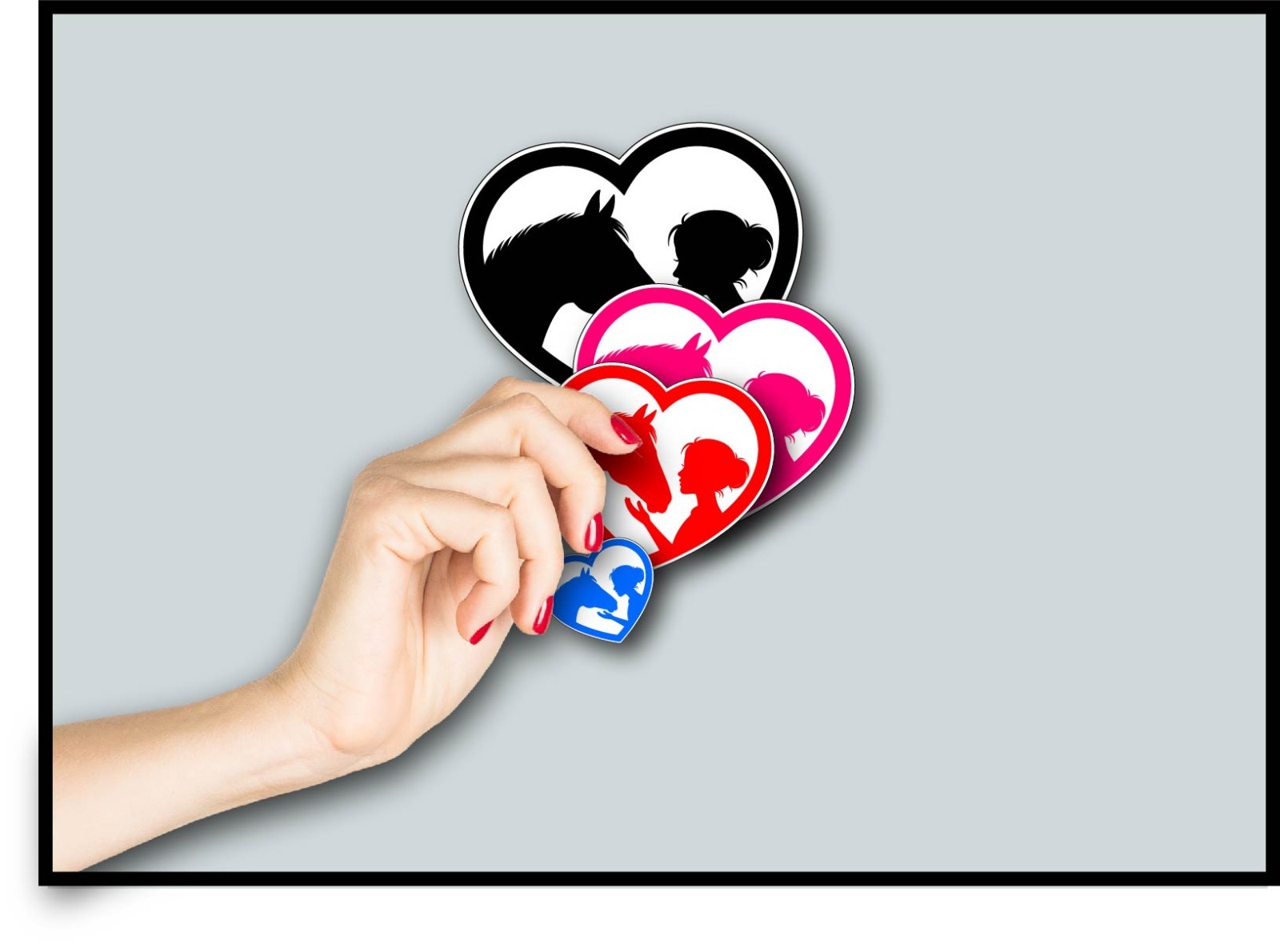 Horse & Girl Heart Decal Sticker Love Cowgirl Trail Show Ride Country Western