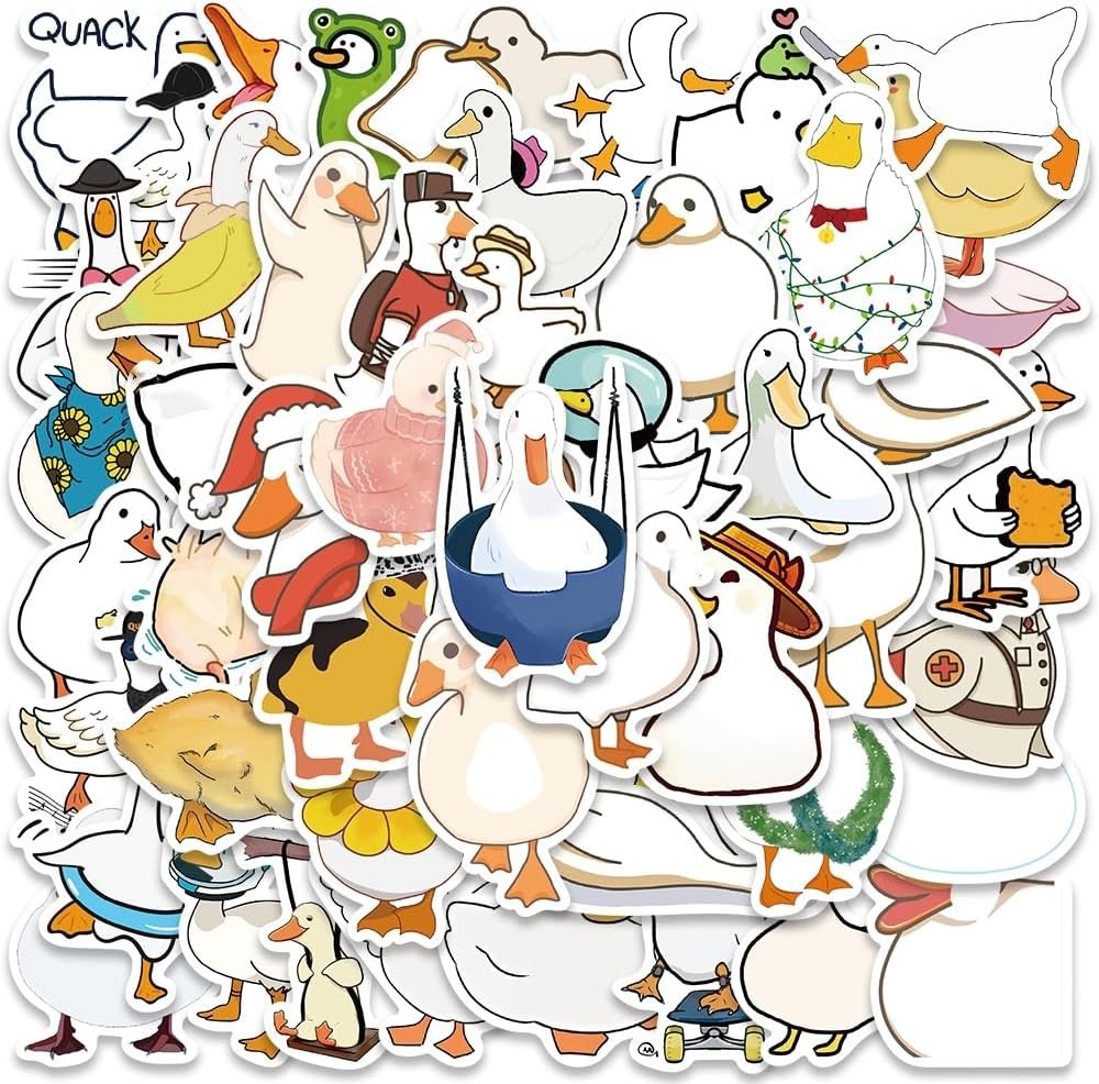 Cute Duck Stickers for Kids Teens Adults, Funny Cartoon Duck Stickers for Scr…