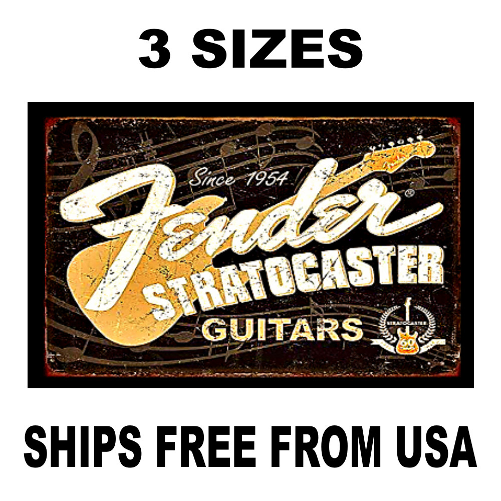 Fender Guitar Sticker Decal. Stratocaster Guitars. Vintage Replica 3 Sizes