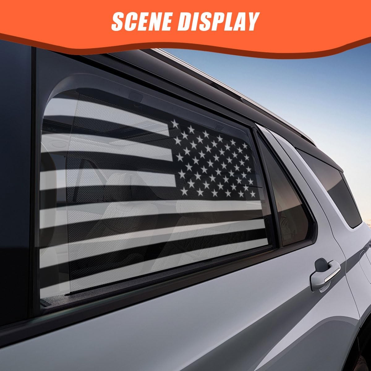 2PCS Rear Side Window American Flag Sticker Decals, Matte USA Flag Vinyl Stic…