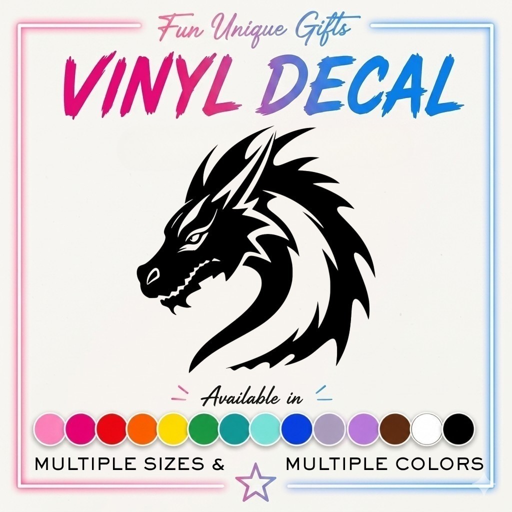 Dragon Vinyl Decal Sticker -Multiple Colors & Sizes- SHIPS FREE!