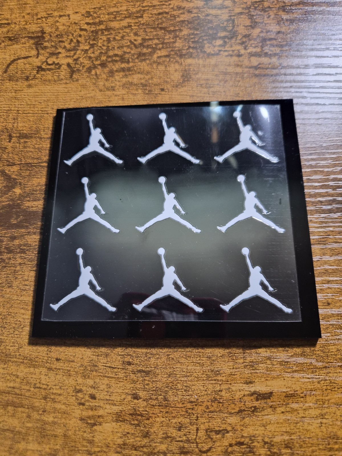 9 pc. AIR MICHAEL JORDAN JUMPMAN Silver UV DTF Decal Sticker waterproof USA