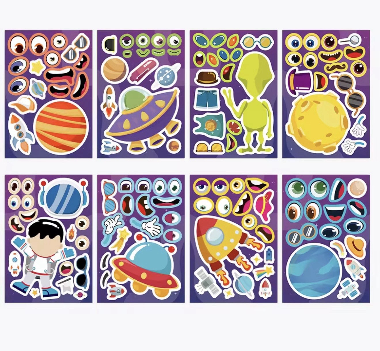24 Sheets Space Stickers for Kids Boys, Planets Astronaut Spaceship Outer Space