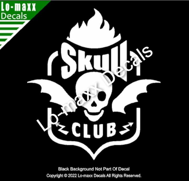 Skull Club Car Truck Boat Original Design Superior Quality Die Cut Vinyl Decal