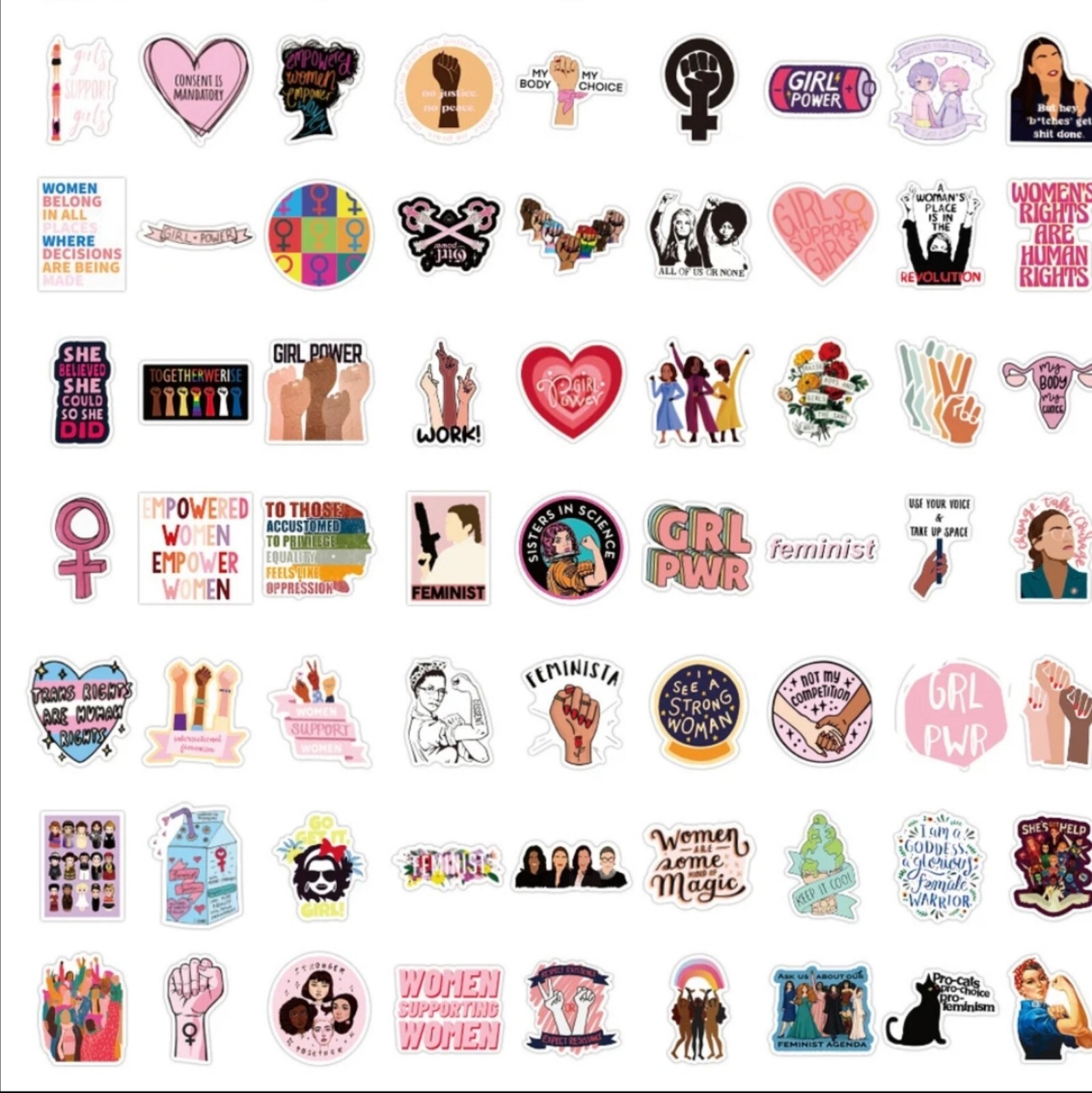 20 PCS Feminist Womens Girls Rights Power Stickers BRAND NEW