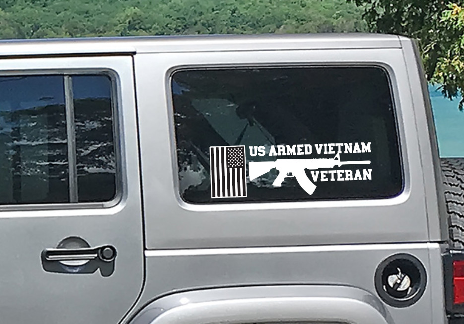 US Armed Vietnam Veteran Vinyl Decal Sticker Car Window Military Combat War USA