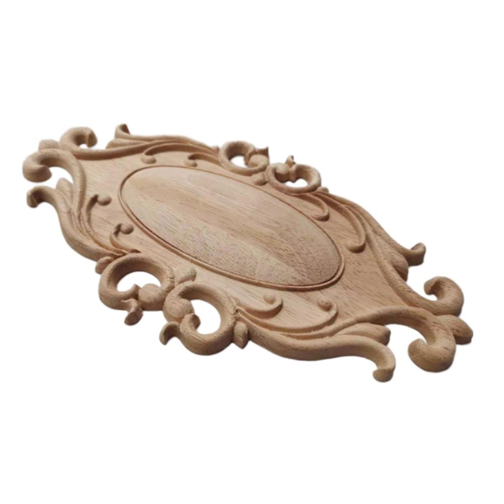 Wood Carving Home Decor Applique Vintage Style Door Wall Mount 4 Size Options