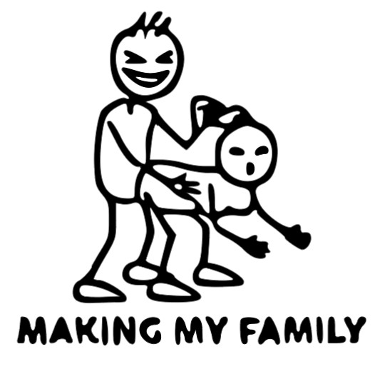Making my stick family Decal / 3" x 3" / funny / Humor