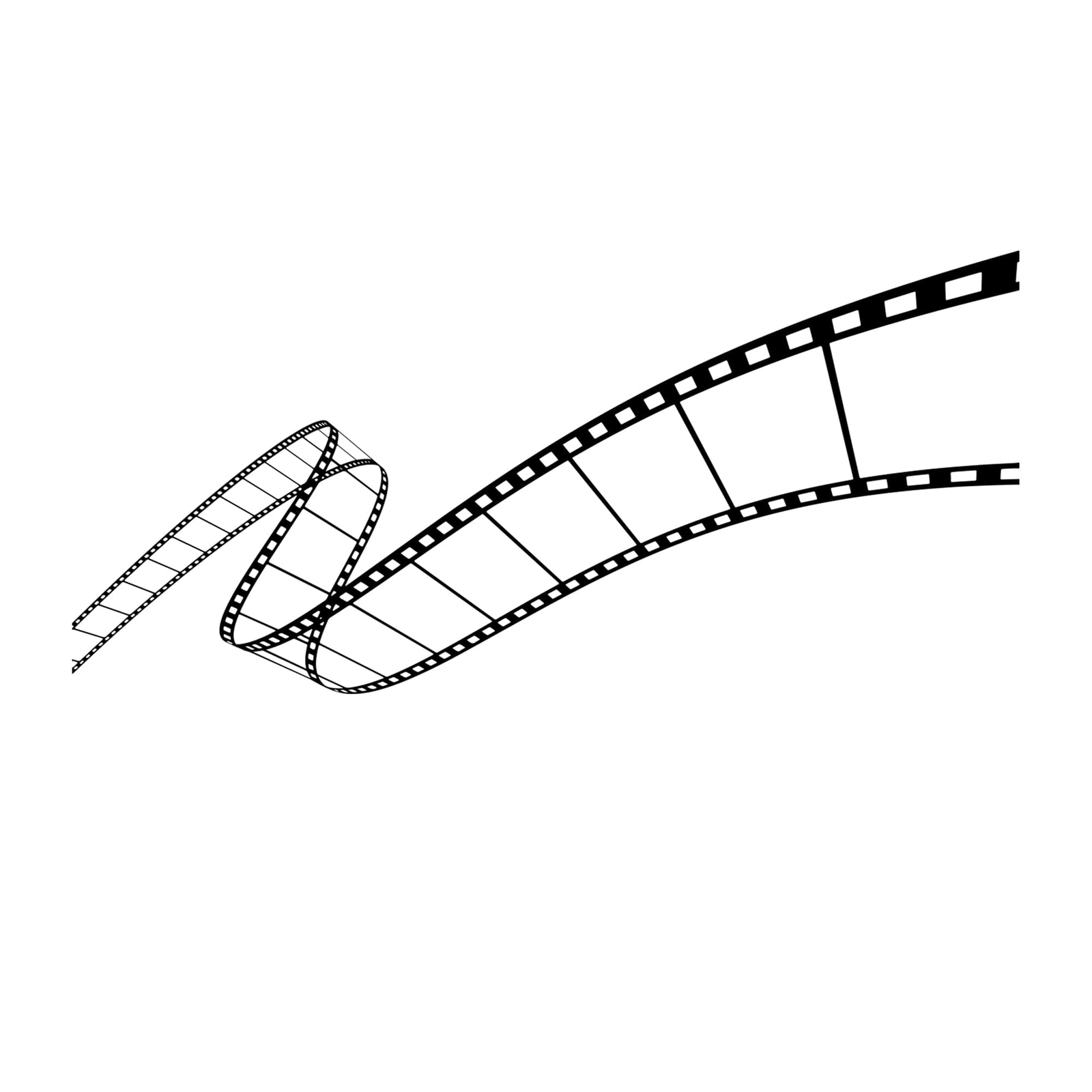 Wavy Film Strip Vinyl Wall Decal Sticker. Movie Theme Room Decor. Black Vinyl.