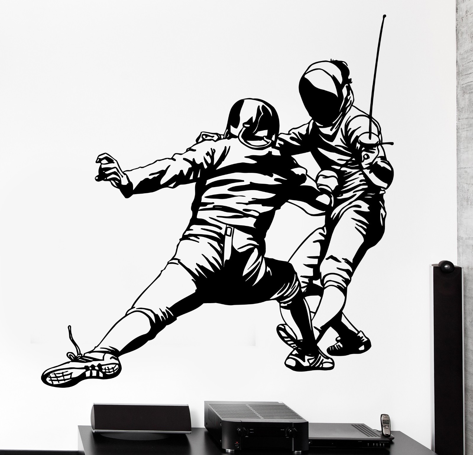Wall Sticker Sport Fencing Combat With Rapiers Vinyl Decal (z3023)
