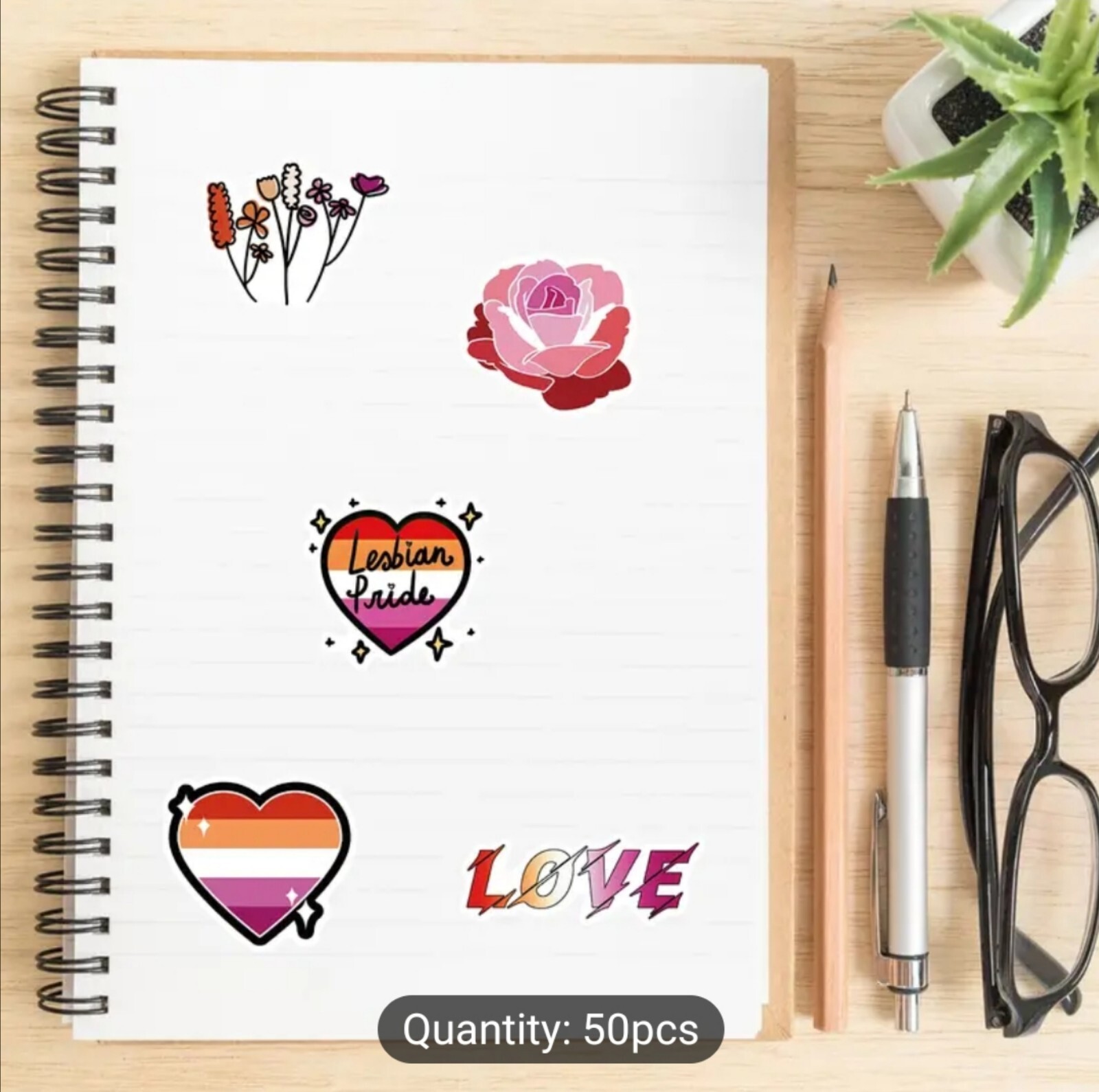 10 PCS Lesbian Pride Flag Stickers BRAND NEW
